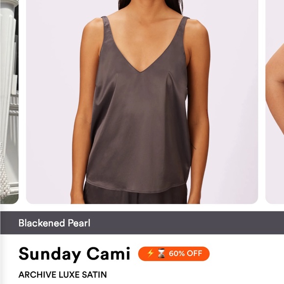Parade Sunday tie back cami, Blackened Pearl Gray, size extra small - Picture 4 of 8